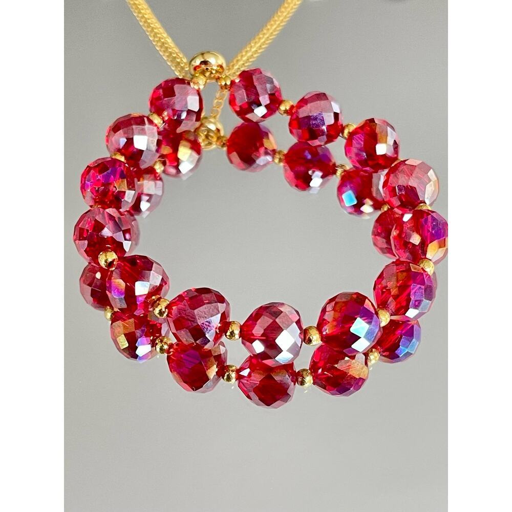 Red Swarovski Beaded Bracelet